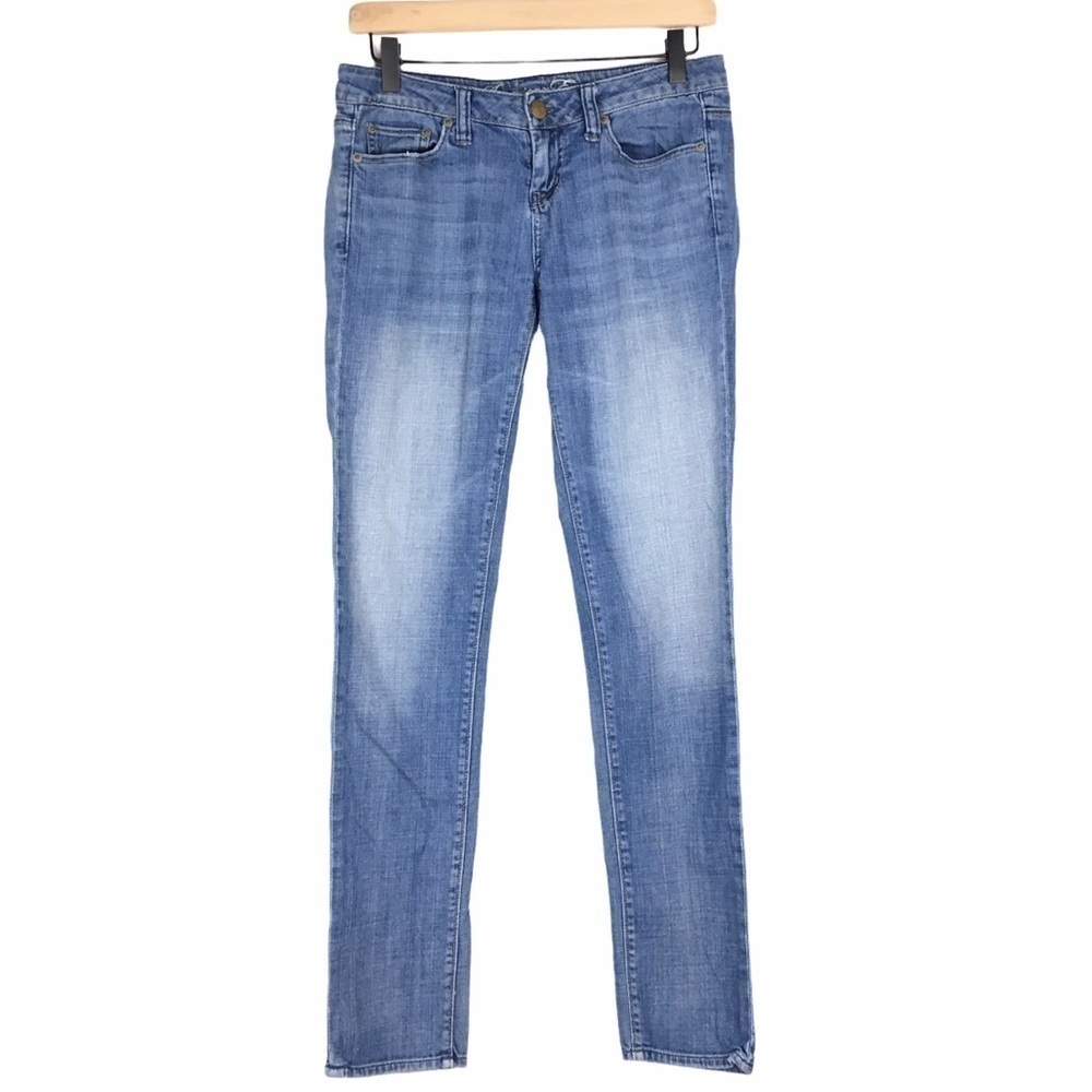 AMERICAN EAGLE Jeans Skinny Slim Low Rise Y2K Patchwork Boho Denim 4 Regular - Picture 12 of 12